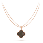 ??MIRA?¡¥CLOVER 25MM GOLD DARK MOP BIG CLOVER NECKLACE