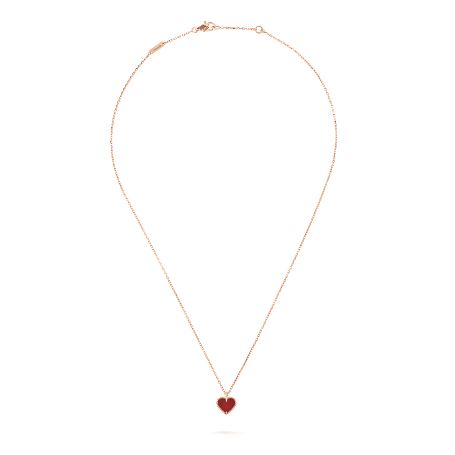 ??MIRA?¡¥SWEET CLOVER CARNELIAN HEART NECKLACE