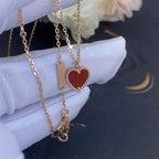 ??MIRA?¡¥SWEET CLOVER CARNELIAN HEART NECKLACE